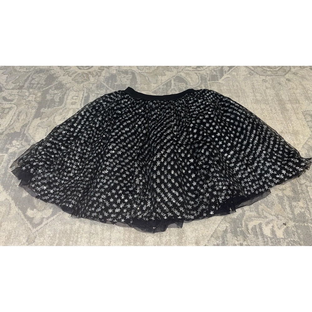 Harajuku Mini Sz XS 4T 4 Toddler Girls Silver Black Star Glitter Tutu Skort